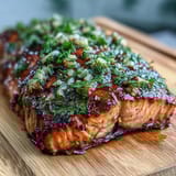 Cedar Plank Garlic Dill Salmon