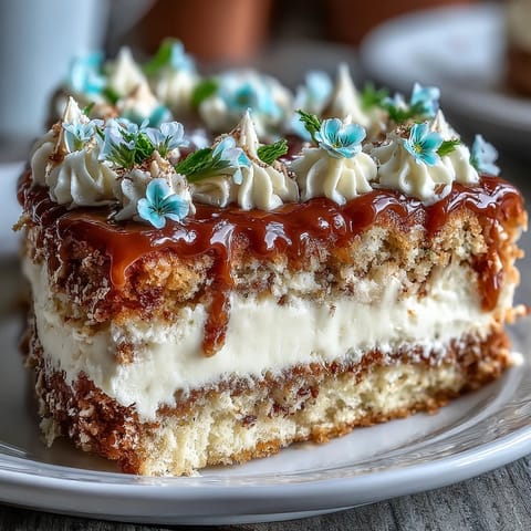 Beautiful mini layer cakes with pastel buttercream and fresh edible spring flowers, perfect for a birthday celebration.