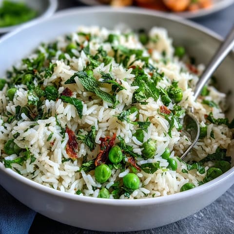 Spring Pea Mint Rice Pilaf