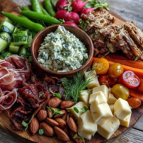 Spring Charcuterie Radishes Herb Dip