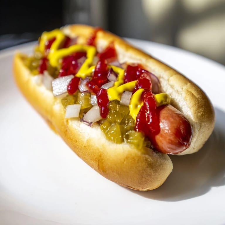Freshly made hot dogs, offering a satisfying blend of savory sausage and flavorful toppings.