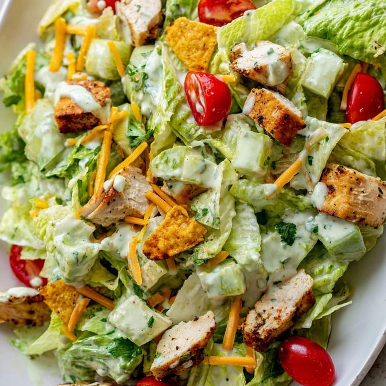 Zesty jalapeño ranch chicken salad served on chilled lettuce, finished with diced tomatoes, cucumber, and red onion slices.