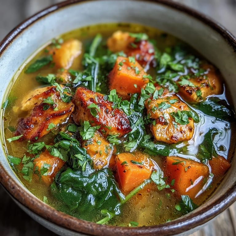 Vibrant Turmeric Chicken Soup simmering with carrots, celery, and fresh cilantro garnish.  