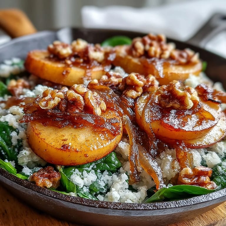Warm Apple and Sauerkraut Skillet Salad plated with fresh parsley, ready for a cozy dinner side.