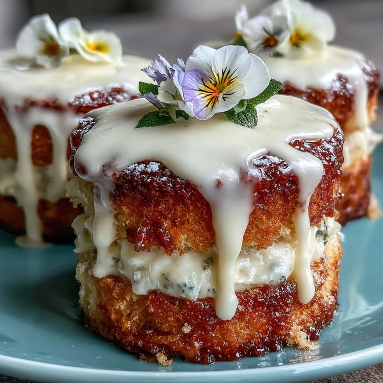 Delicate mini layer cakes featuring lemon-vanilla sponge, smooth buttercream, and colorful edible flowers for a festive birthday treat.