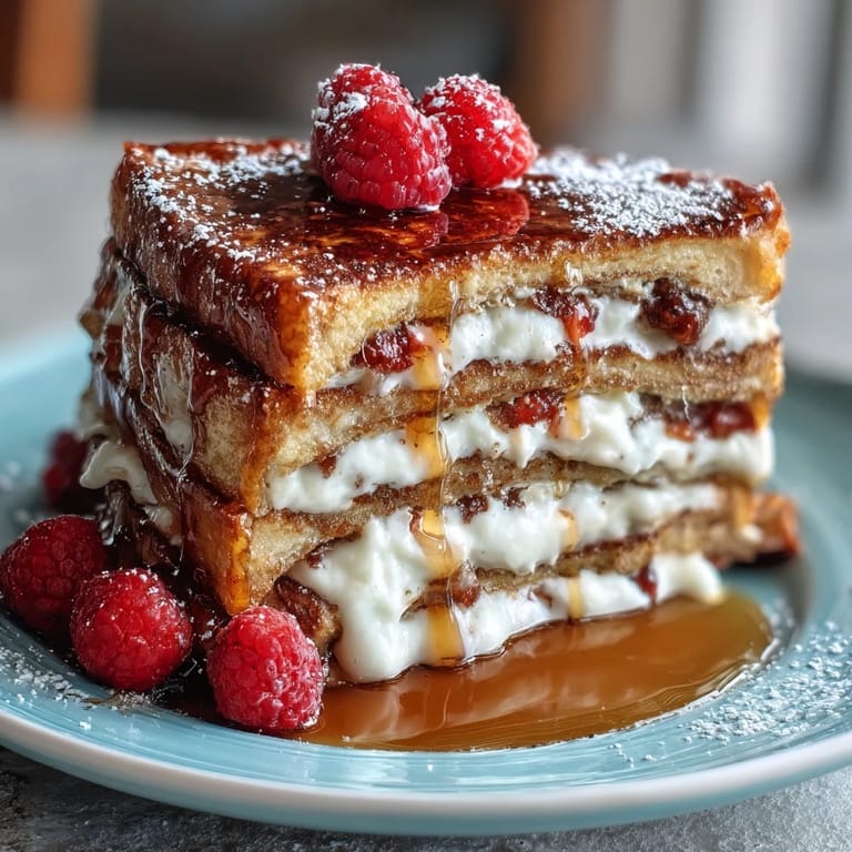 Layered fluffy pancakes, fresh berries, and rich custard create a warm, inviting Mothers Day brunch dish, ideal for sharing with family.