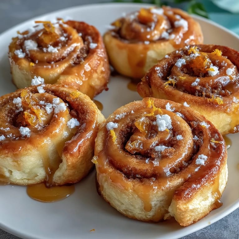 Soft crescent dough rolls filled with orange sugar, baked until fluffy and topped with zesty glaze.