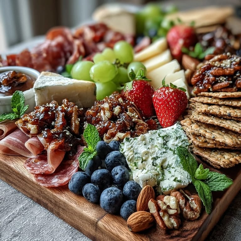 Elegant charcuterie board featuring cured meats, cheeses, and edible flowers, perfect for a spring gathering or brunch celebration.