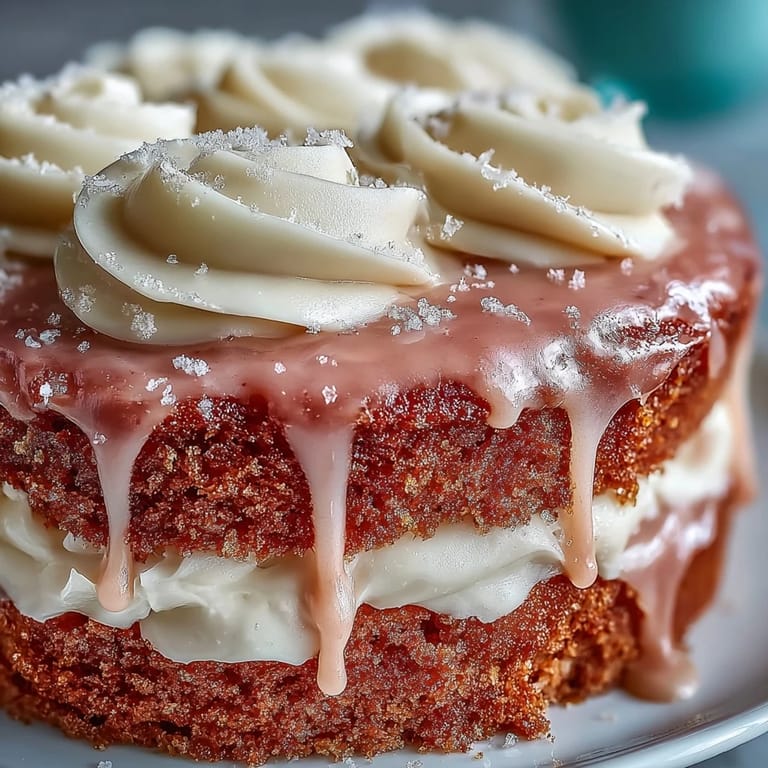 Moist Bridal Shower Rosé Velvet Cake showcasing a beautiful pink hue and decadent gold drizzle.