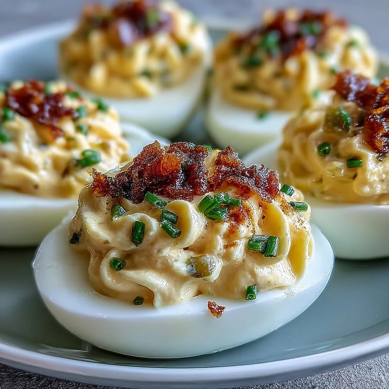 Savory sweet pickle relish deviled eggs, easy to make for any gathering.