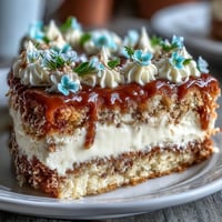 Beautiful mini layer cakes with pastel buttercream and fresh edible spring flowers, perfect for a birthday celebration.