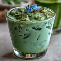 Mother's Day Iced Matcha Latte with fluffy vanilla cold foam.