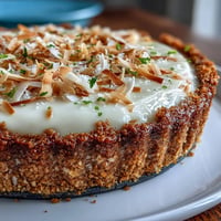 Coconut Lime Tart with creamy filling and bright citrus flavors on flaky crust.